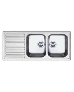 Apell AV1162IRBC Lavello da Incasso 2 Vasche con Gocciolatoio a Destra 116 x 50 cm Acciaio Inox Serie Anniversario