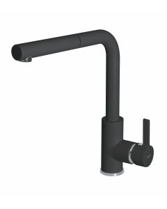 Elleci - Miscelatore monocomando con doccetta estraibile Nero