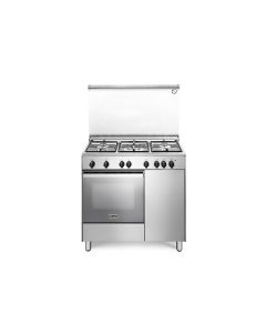 Delonghi DGX 96 B5 Cucina Gas 5 Fornelli forno gas statico termostatato Design Grill elettrico Inox