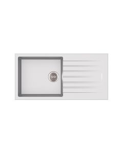 Apell PTPL1001GW Pietra Plus Lavello 1 vasca + gocciolatoio reversibile cm. 100x50 - bianco