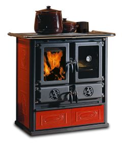 LaNordica 7013150 Rosetta BII - Cucina a Legna con rivestimento esterno in maiolica Liberty Bordeaux