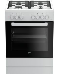 Beko FSE62110DW Cucina a Gas 4 Fornelli con Forno Elettrico da 60 cm Bianco