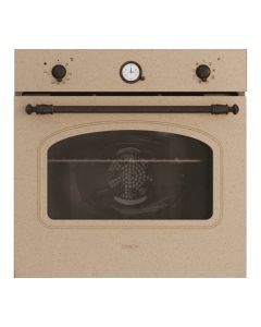 Candy FCC604NAV Forno Elettrico da Incasso 60 cm Multifunzione Ventilato, Finitura Avena, 2 Manopole con Orologio, 33703072, Funzione Pizza, Classe A+