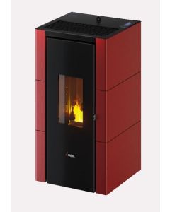Cadel 7020529 Cristal 7 Stufa a Pellet 7 Kw A+ Metallo Rosso Uscita Posteriore