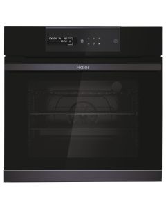 Haier HWO60SM5B9BH - Forno multifunzione - 60 cm - 70 lt - pirolitico - 9 funzioni - Wi-Fi - guide telescopiche - nero - classe A+