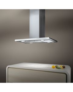 Elica PRF0019192B Galaxy Island WHIX/A/90x45 cappa a Isola da 90 cm in Acciaio inox + Vetro Bianco Versione Aspirante