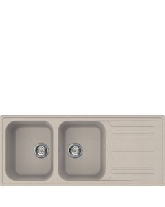 Smeg LZ116AV2 - Lavello da incasso colore avena Serie Rigae reversibile 116cm