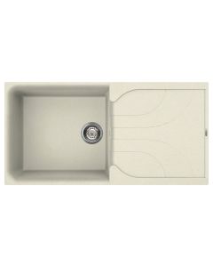 Elleci Ego 480 LGE48062 - Lavello 1 vasca + gocciolatoio in Granitek - bianco antico - reversibile