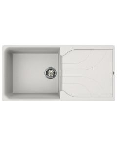 Elleci Ego 480 LGE48068 - Lavello 1 vasca + gocciolatoio in Granitek - bianco - reversibile