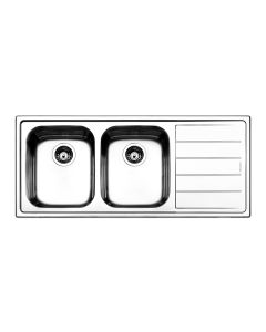 Apell Linear LN1162IRBC - Lavello incasso 2 vasche con gocciolatoio a destra