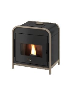 Cadel 7020004 Frame 9 Up Stufa a Pellet 9,3 Kw A+ Metallo Light Bronze Uscita Superiore