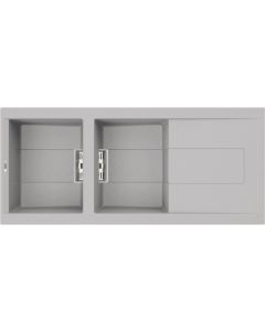 Elleci Smart 500 LMI50079SMT - Lavello 2 vasche con gocciolatoio Metaltek Alluminium (M79)