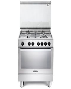 Delonghi PEMX64 - Cucina 60x60 cm, 4 Fuochi gas, Inox