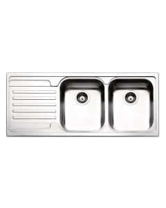 Apell Venezia VE1162ILBC - Lavello incasso inox spazzolato 2 vasche con gocciolatoio a sinistra