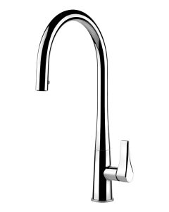 Gessi 17153 031 Miscelatore monocomando con canna girevole e doccetta estraibile doppio getto Foro per miscelatore 33,5 mm Angolo di rotazione 120, Finitura Cromo