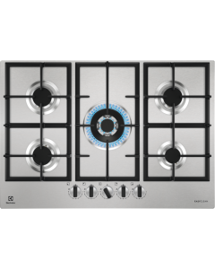 Electrolux Rex KGU75361Z Piano Cottura 75 cm 5 Fuochi Gas Griglie Ghisa Acciaio Inox