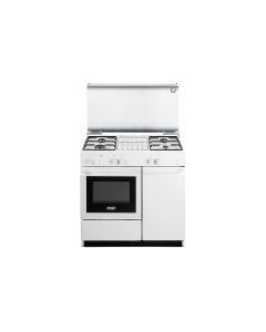 De Longhi SGGW 854 N Cucina Gas 4 Fornelli con Forno Elettrico/Gas da 90 cm Bianco