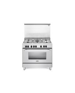 De Longhi DEMW 96 ED Cucina Gas 5 Fornelli con Forno Elettrico da 90 cm Acciaio inossidabile