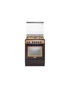 De Longhi DEVK 65 ED Cucina Gas 4 Fornelli con Forno Elettrico da 60 cm Nero, Rame