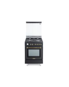 De Longhi PEMA 664 C ED Cucina Gas 4 Fornelli con Forno Elettrico da 60 cm Antracite