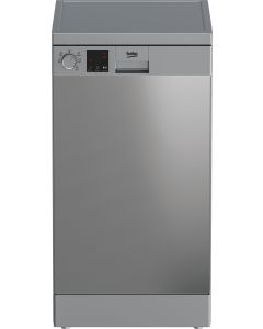 Beko DVS05024X Lavastoviglie Slim da Libero Posizionamento, 10 Coperti, A++, 45 cm, Inox Antimpronta