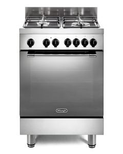 Delonghi GEMMA 66 ML - Cucina libera installazione - 60 cm - piano a gas con griglie in ghisa - forno elettrico - 74 lt - alzatina in acciaio - inox
