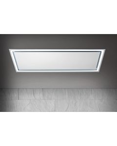 Airone Carmen - Cappa a soffitto - 120 cm - controllo con telecomando (incluso) - illuminazione led - Filtro antigrasso in alluminio anodizzato - Filtro carbone - SENZA MOTORE - vetro bianco opaco - AIP140000000000000