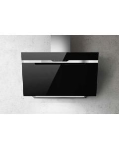 Elica PRF0116967B Majestic BL/A/90 cappa a parete da 90 cm in acciaio inox e vetro nero versione aspirante