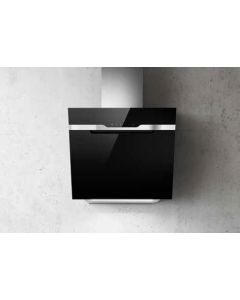 Elica PRF0117381B Majestic BL/A/60 cappa a parete da 60 cm in acciaio inox e vetro nero versione aspirante