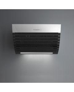Falmec Shark parete 75 acciaio e doghe vetro temperato nero 800 m3