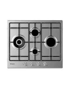 Candy CHW6D4WPX Piano Cottura a Gas, 4 Fuochi, 60 cm, Inox