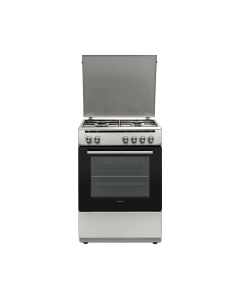 Daewoo F6CG22IM1 - Cucina a Gas 4 Fuochi - Forno elettrico 60x60 cm - Coperchio colore Inox