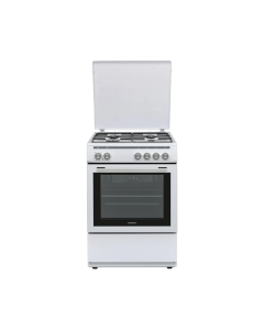 Daewoo F6CG22WM1 - Cucina a Gas 4 Fuochi - Forno elettrico 60x60 cm - Coperchio colore Bianco