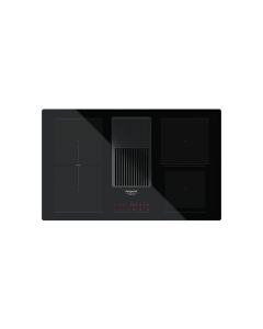 Hotpoint Ariston HVH 92 BK - Piano induzione con cappa integrata - 83 cm - 4 zone di cottura - comandi touch - nero