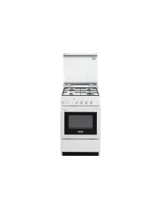 Delonghi SGGW 554 N ED Cucina Gas 4 Fornelli con Forno a Gas da 50 cm Bianca
