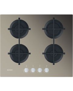 Indesit ING61T/TD Piano cottura a gas - Finitura Vetro Tortora - 60 cm - Griglie Singole smaltate