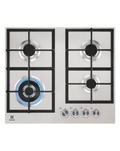 Electrolux Rex KGU64361X Piano Cottura 60 cm 4 Fuochi Gas Griglie Ghisa Acciaio Inox.