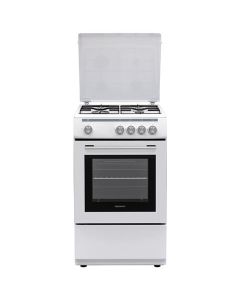 Daewoo F4GG41WL1 - Cucina a Gas 4 Fuochi - Forno a Gas - 50x50 cm - Coperchio colore Bianco