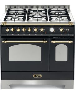 Lofra RNMD96MFTE/CI Nero Matt Cucina con piano a gas e due forni elettrici 90x60, Verniciato Nero Matt, Classe A, cod. 60220024 Zoccolo non incluso