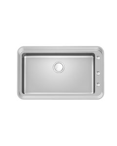 Foster Lavello Tiplo Invaso finitura spazzolato foster, materiale acciaio inox aisi 304, base 80 cm, bordo installazione sottotop/ filotop - 1491059
