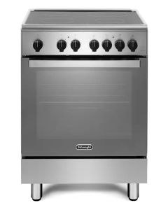 Delonghi DMX 64 VL - Cucina libera installazione - 60 cm - piano in vetroceramica 4 zone radianti - forno elettrico multifunzione - 69 lt - inox