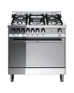 Lofra MG86GV/C Cucina con piano a gas e forno a gas ventilato 80x60, Acciaio Inox Lucidato, Classe A, cod. 41050081
