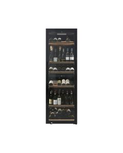 Vinum Design NVD180-160D-BFG-R - Cantina Vino da 164 bottiglie, Doppia Temperatura, Finitura Porta Nera Full Glass con Maniglia Nera Squadrata