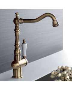 Gessi 8744 140 Miscelatore monocomando con canna girevole Foro per miscelatore 33,5mm Angolo di rotazione 360, Finitura Bronzo
