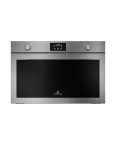 Opera Italiana OME96D3F9F Serie Morricone - Forno elettrico 90 cm Inox - 125 L. - 3 ventole - 9 funzioni - 2 manopole - Touch control - Porta fredda con triplo vetro