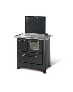 LaNordica 1013054 Romantica 3.5 - Cucina a legna economica con rivestimento in acciaio porcellanato Nero Antracite