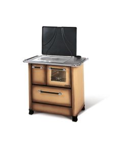 LaNordica 1014059 Romantica 4,5 - Cucina a legna economica con rivestimento in acciaio porcellanato Marrone Sfumato