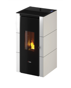 Cadel 7020528 Cristal 7 Stufa a Pellet 7 Kw A+ Metallo Bianco Uscita Posteriore
