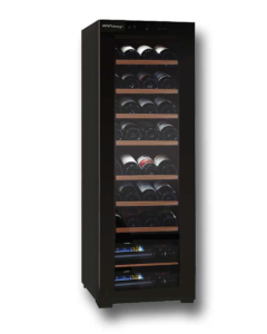 Vinum Design VD40S-FG - Cantina da libera installazione - 40 Bottiglie - 2 Temperature - Black Glass Senza Maniglia