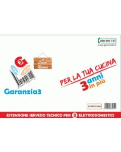 GARANZIA3 CASA NUOVA - 3 anni in più - per 3 elettrodomestici - massimale 500 €